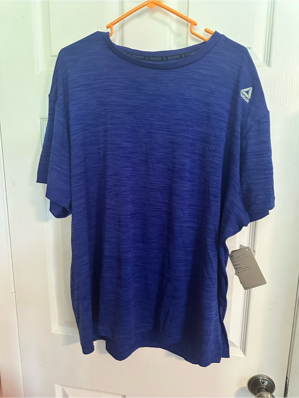 Reebok Men’s Royal Heathered Short Sleeve Athletic Tee